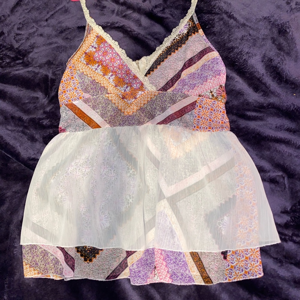 Vintage Lace Patterned Tank Top